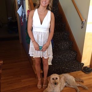 Cream and White Mini Dress